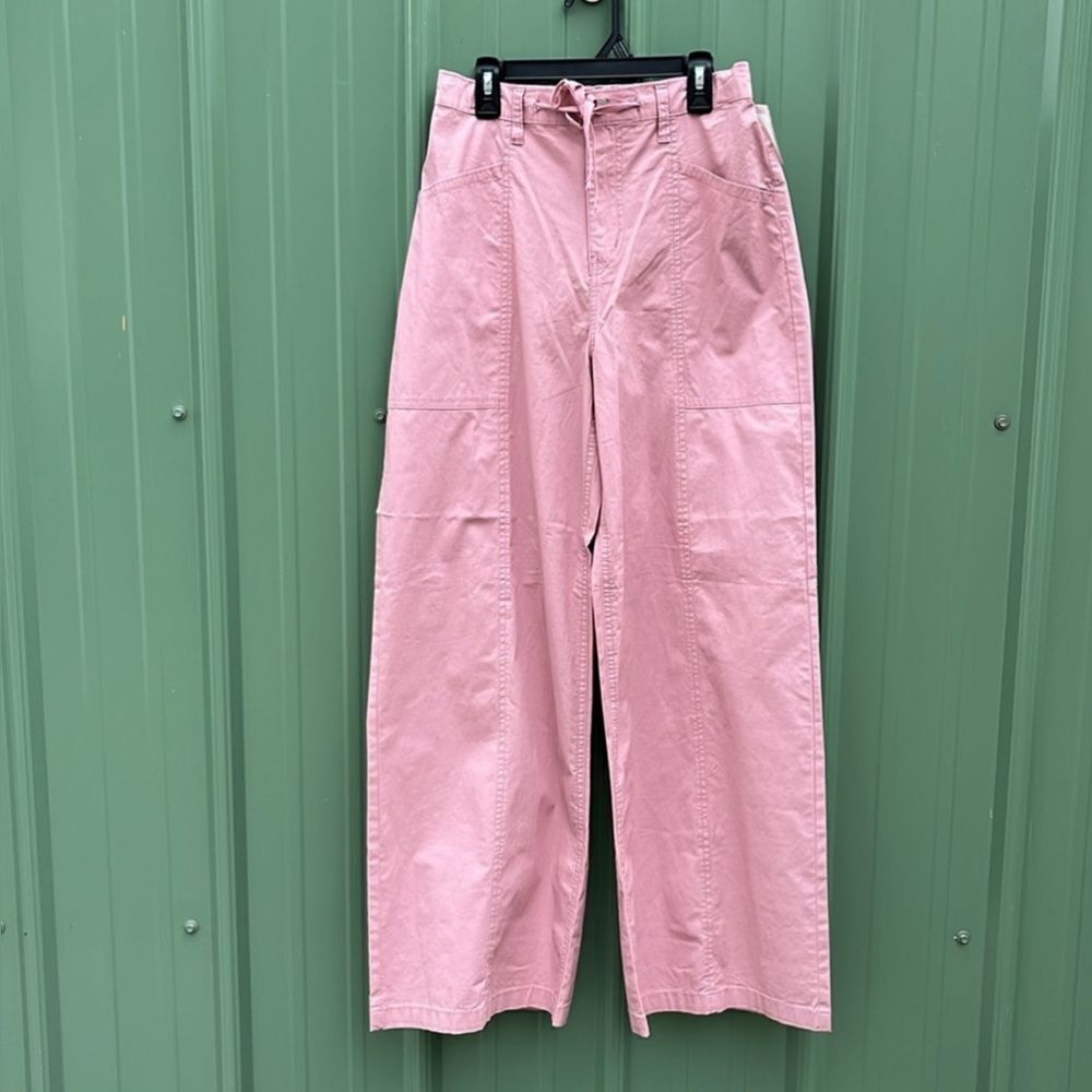 Women’s Lightweight Wide Leg Drawstring Pants, 31” Inseam Size S